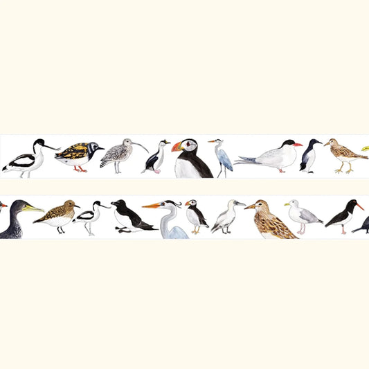 British coastal birds washi tape – illustrated nature design