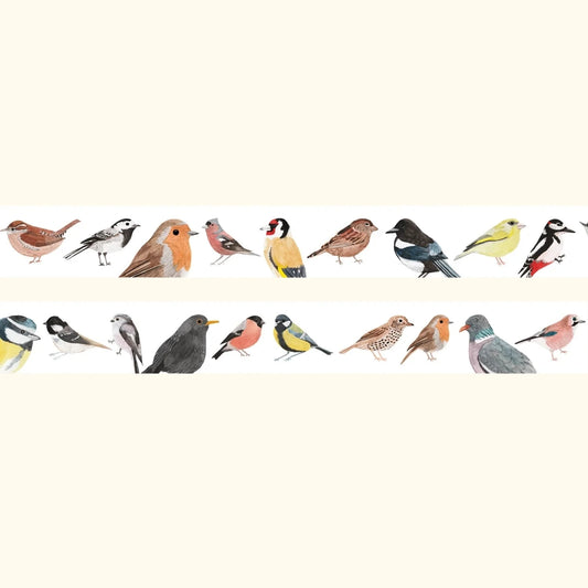 British birds washi tape – illustrated nature design