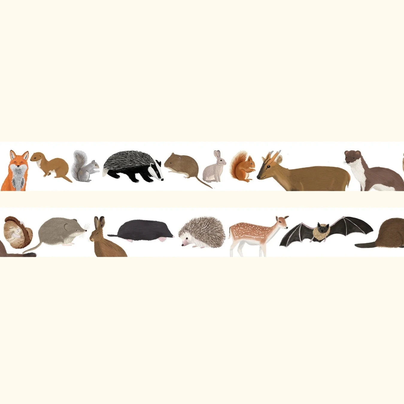 British mammals washi tape – illustrated nature design