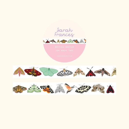 British moths washi tape – illustrated nature design
