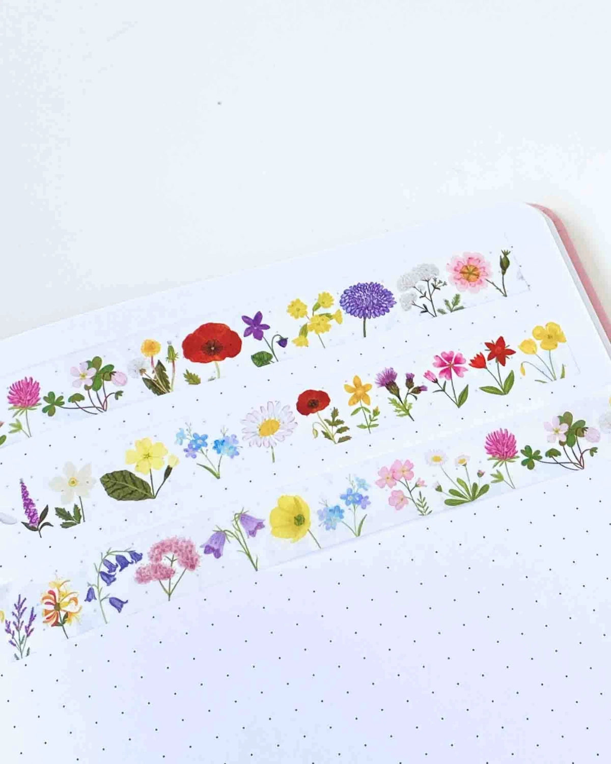 British wildflowers washi tape – illustrated nature design