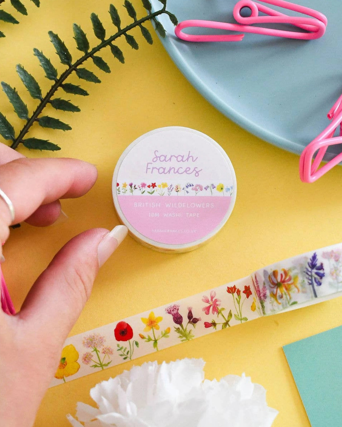 British wildflowers washi tape – illustrated nature design