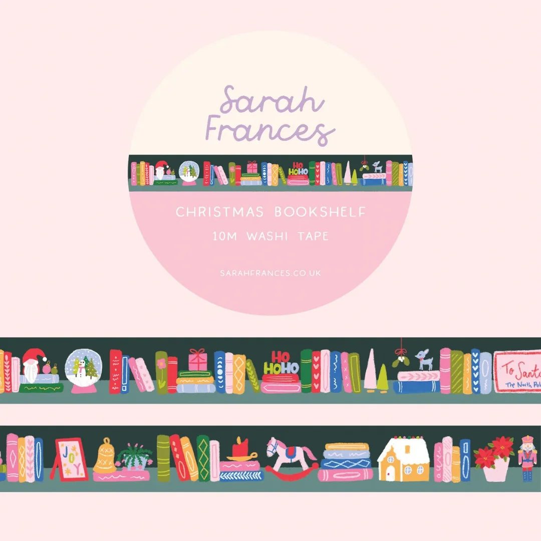 Christmas Bookshelf Washi Tape