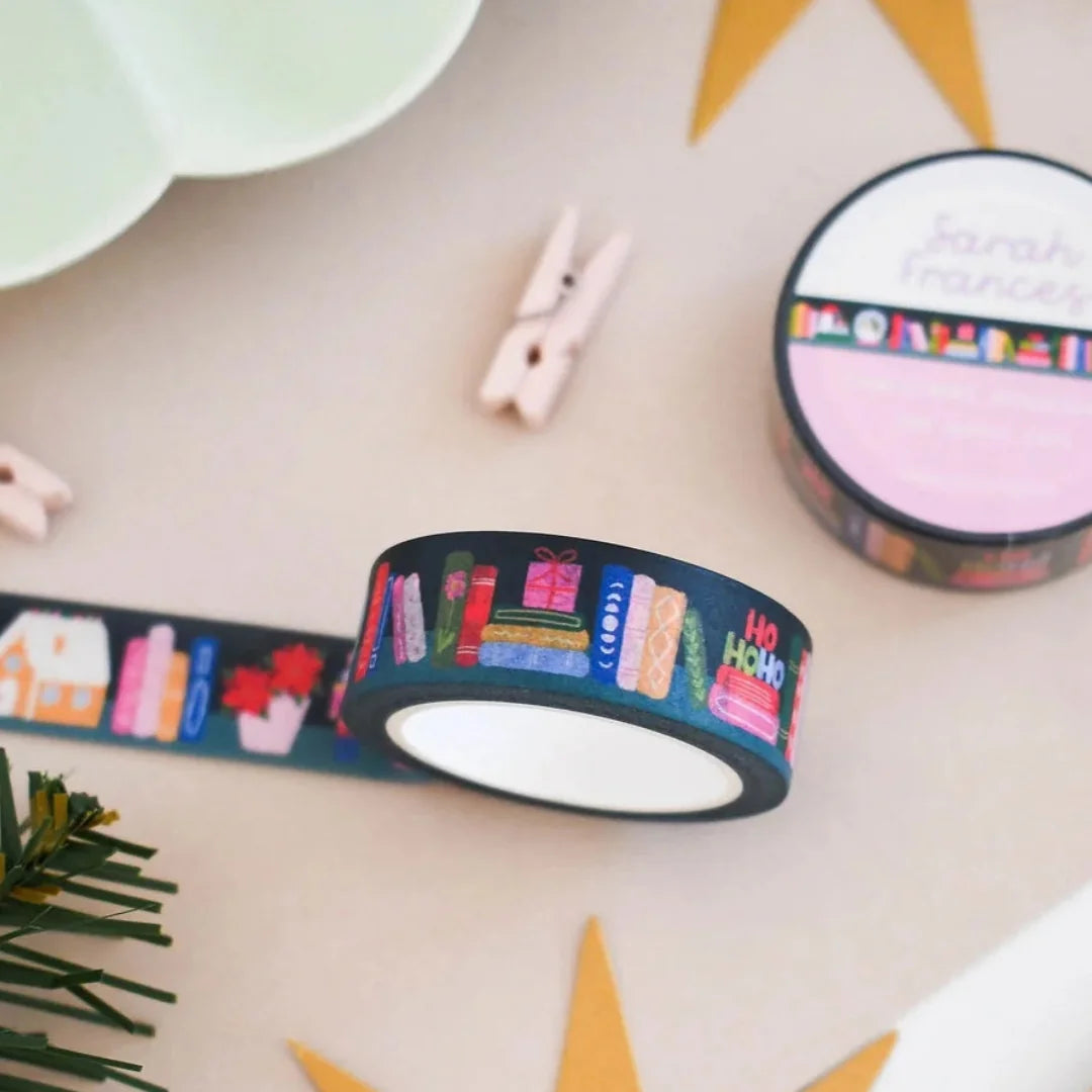 Christmas Bookshelf Washi Tape
