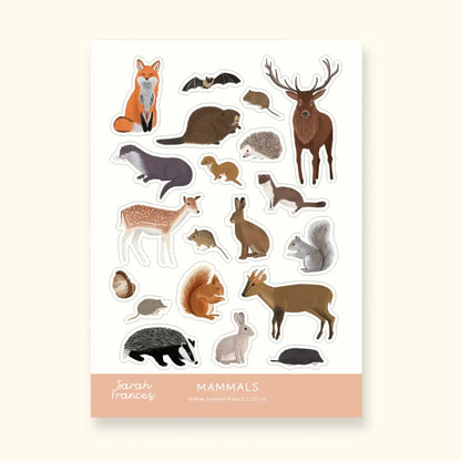 British Mammals Sticker Sheet