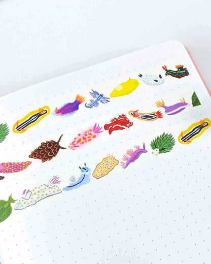 Nudibranchs washi tape – illustrated sea slug design