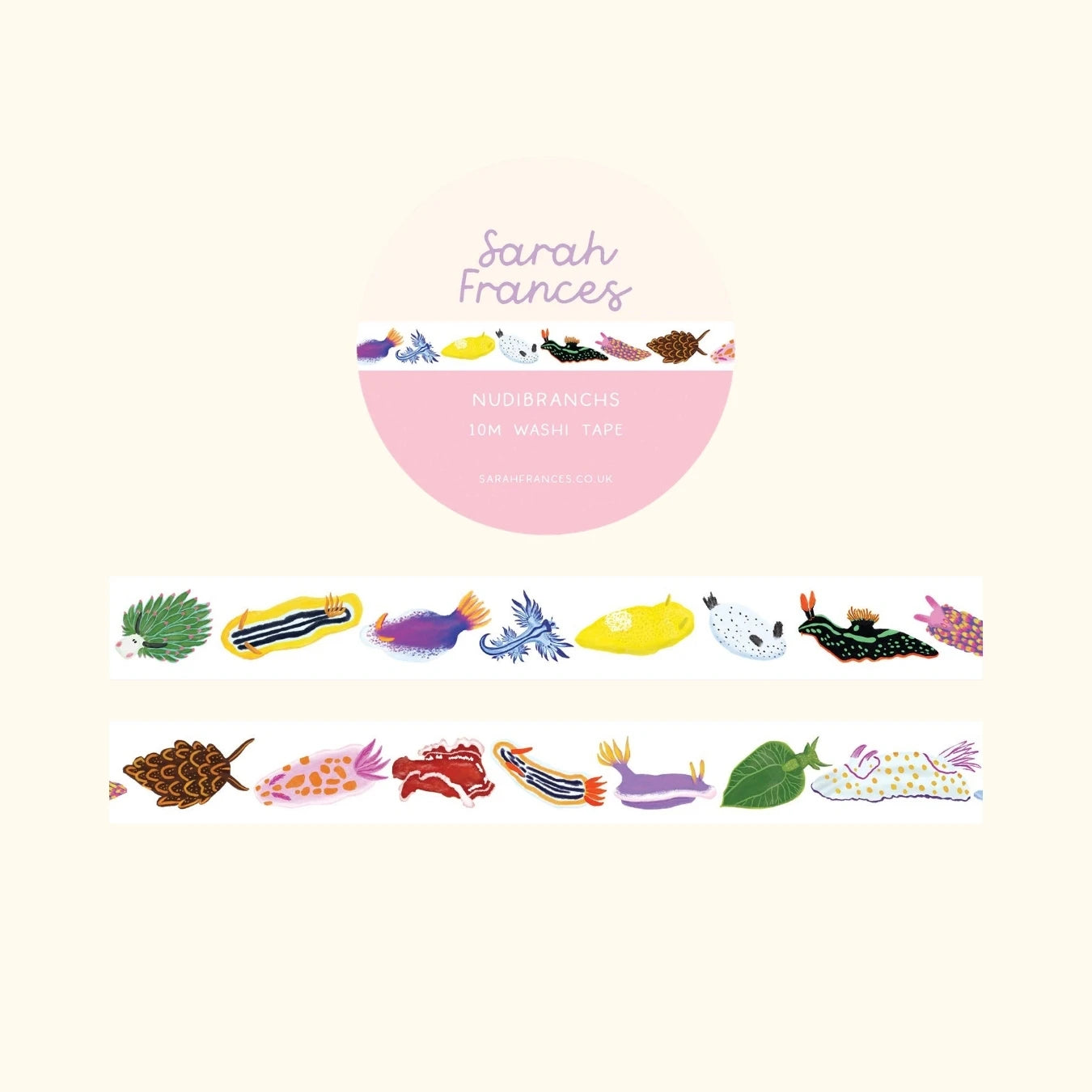Nudibranchs washi tape – illustrated sea slug design