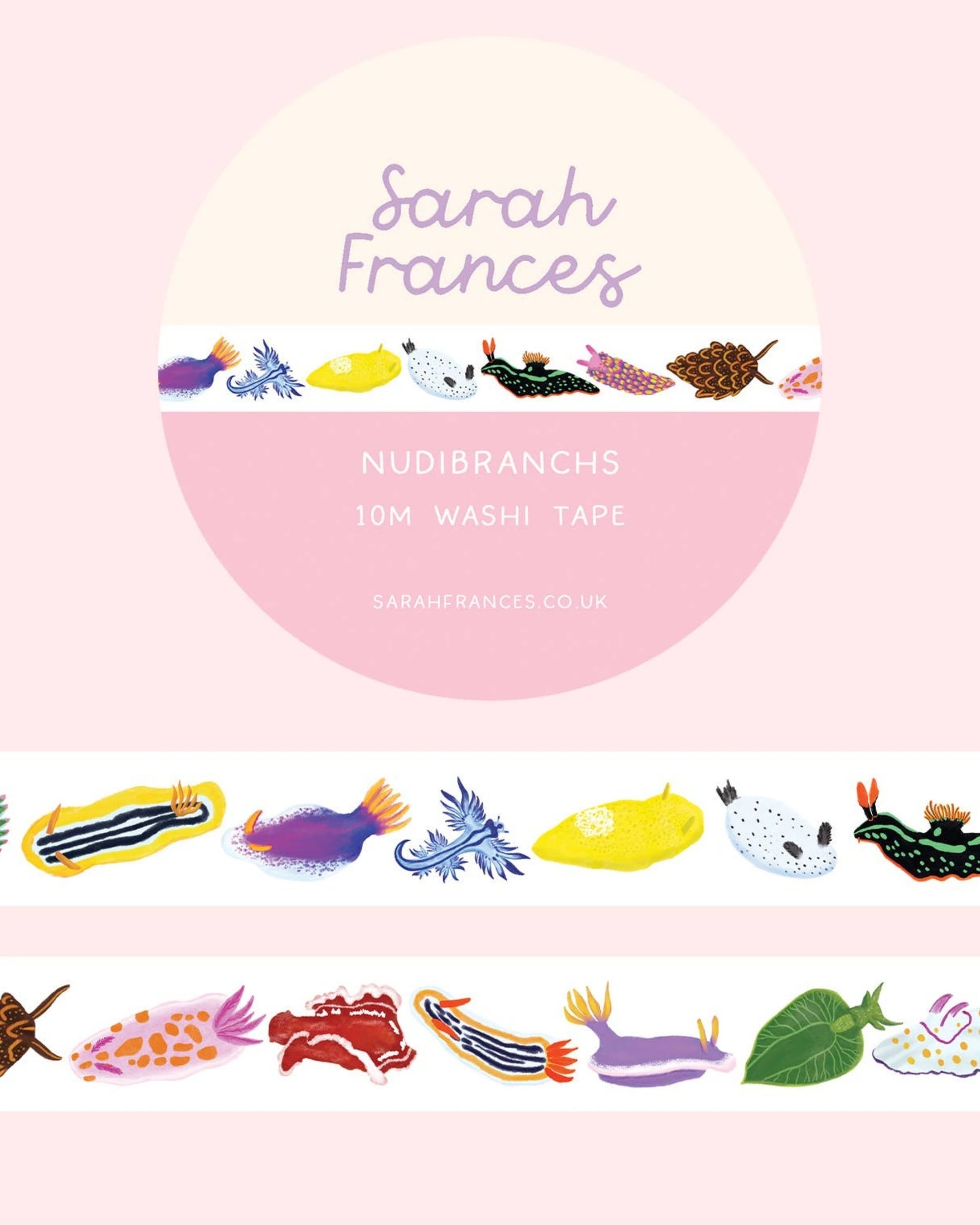 Nudibranchs washi tape – illustrated sea slug design