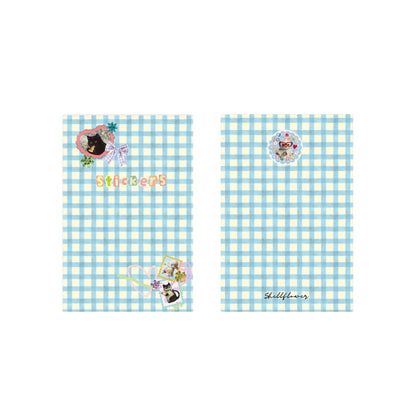 A5 gingham sticker keeper book