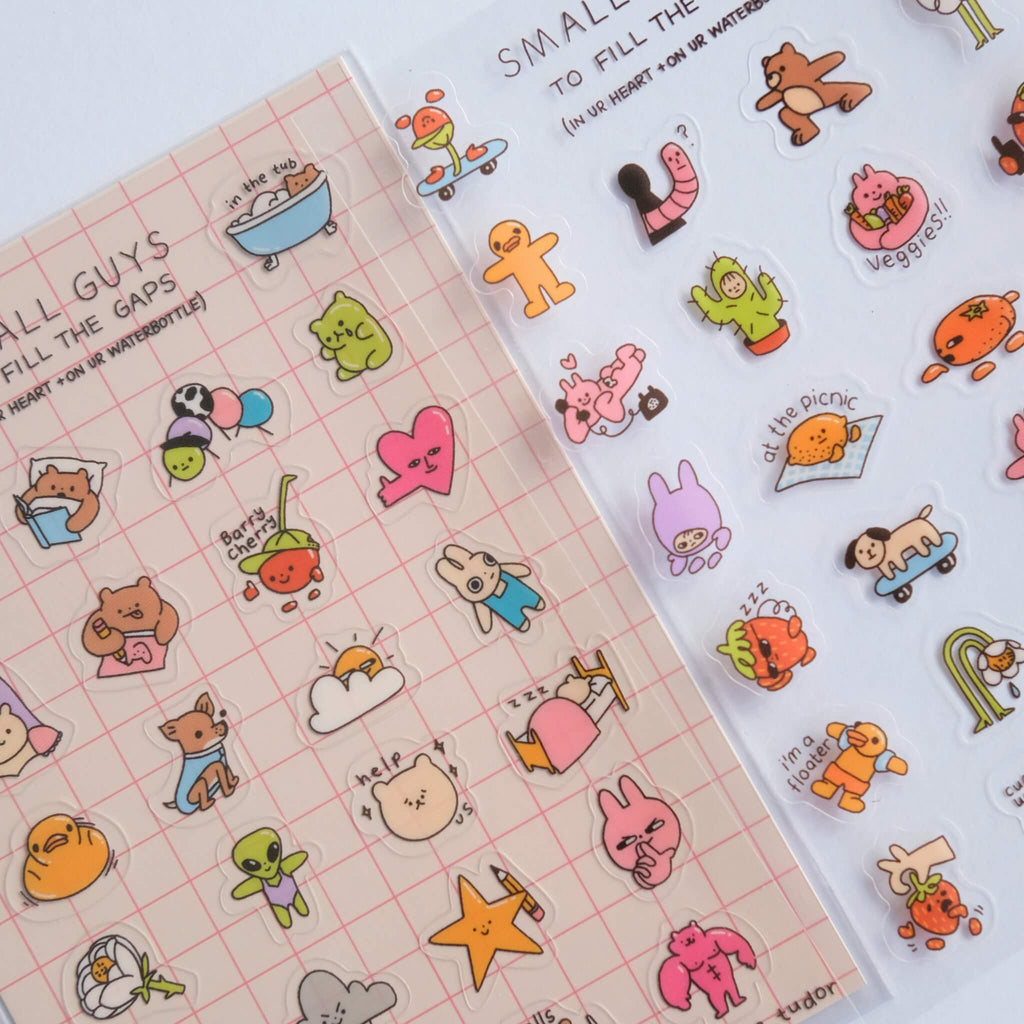 Clarice Tudor transparent small guys sticker sheet one and two