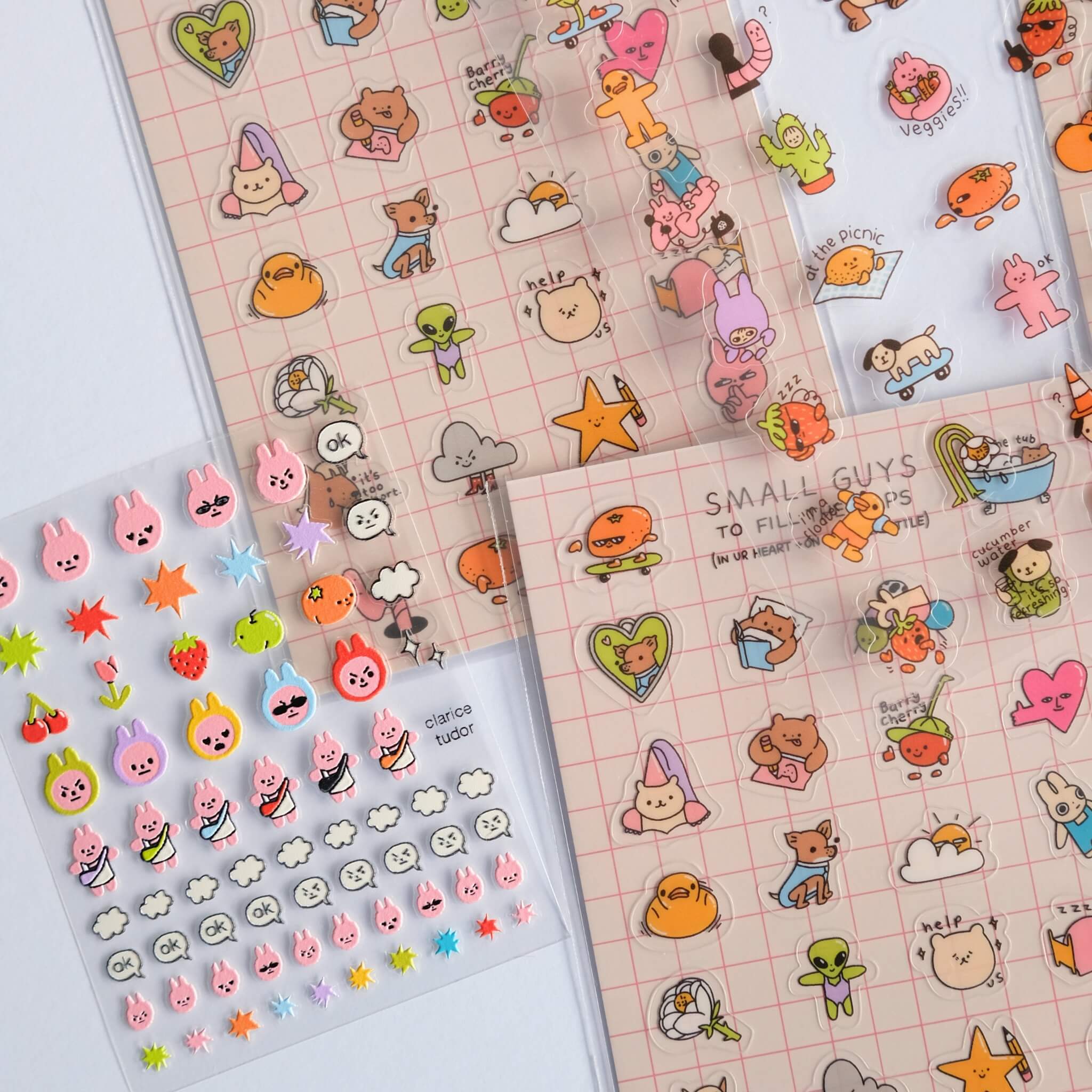 Collection of all clarice tudor sticker sheets