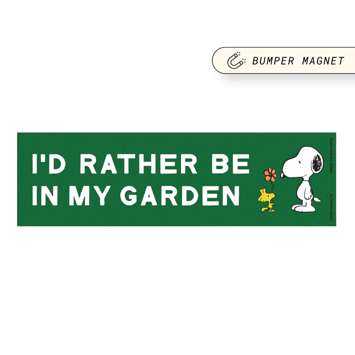 Snoopy Rather Be In My Garden Bumper Magnet – Peanuts Car Magnet