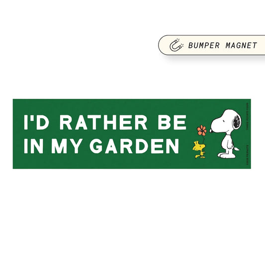 Snoopy Rather Be In My Garden Bumper Magnet – Peanuts Car Magnet