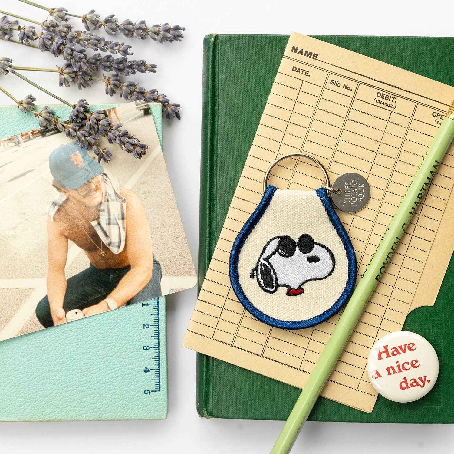 Snoopy Joe Cool Embroidered Keyring