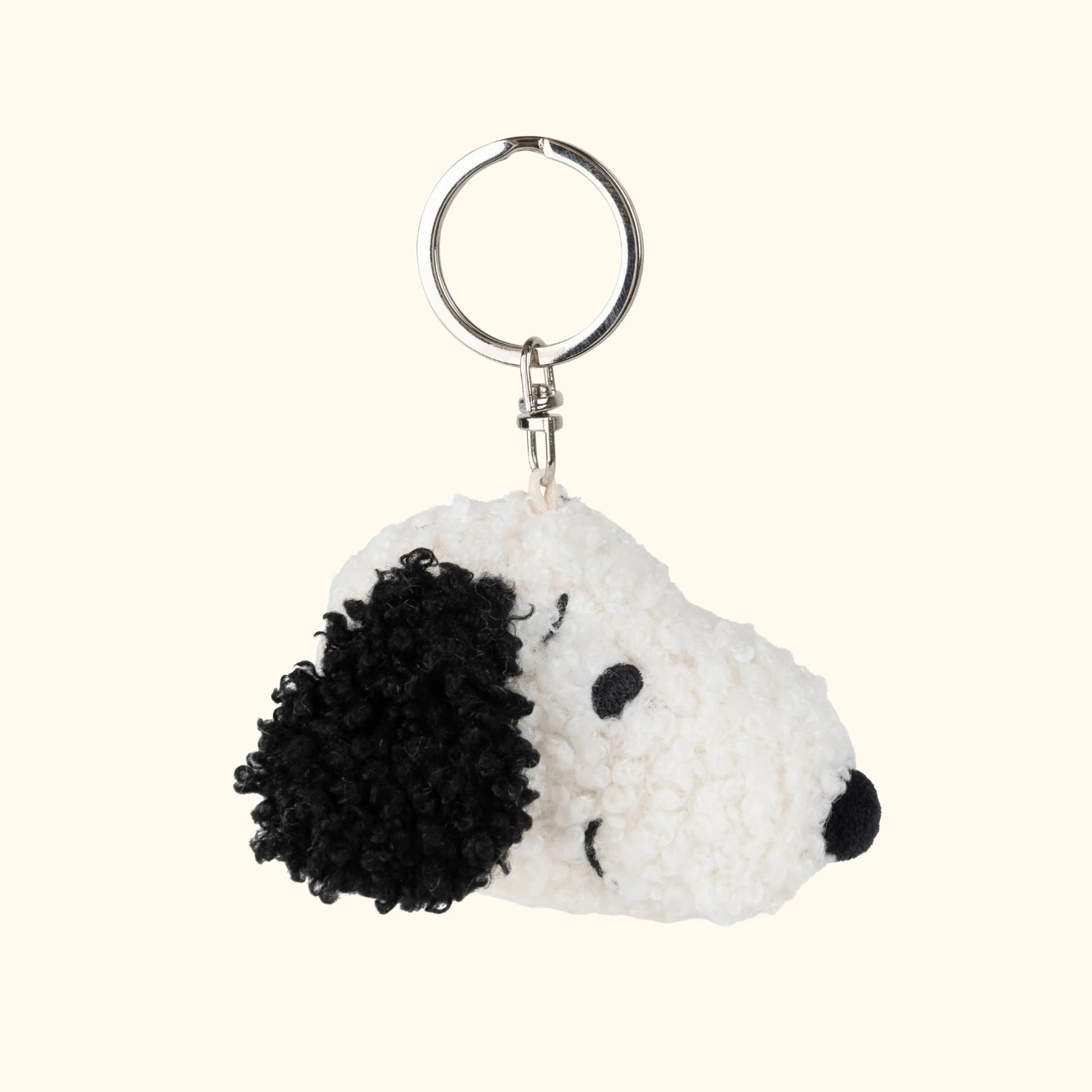 Snoopy tiny teddy plush keychain in cream, 4.5cm