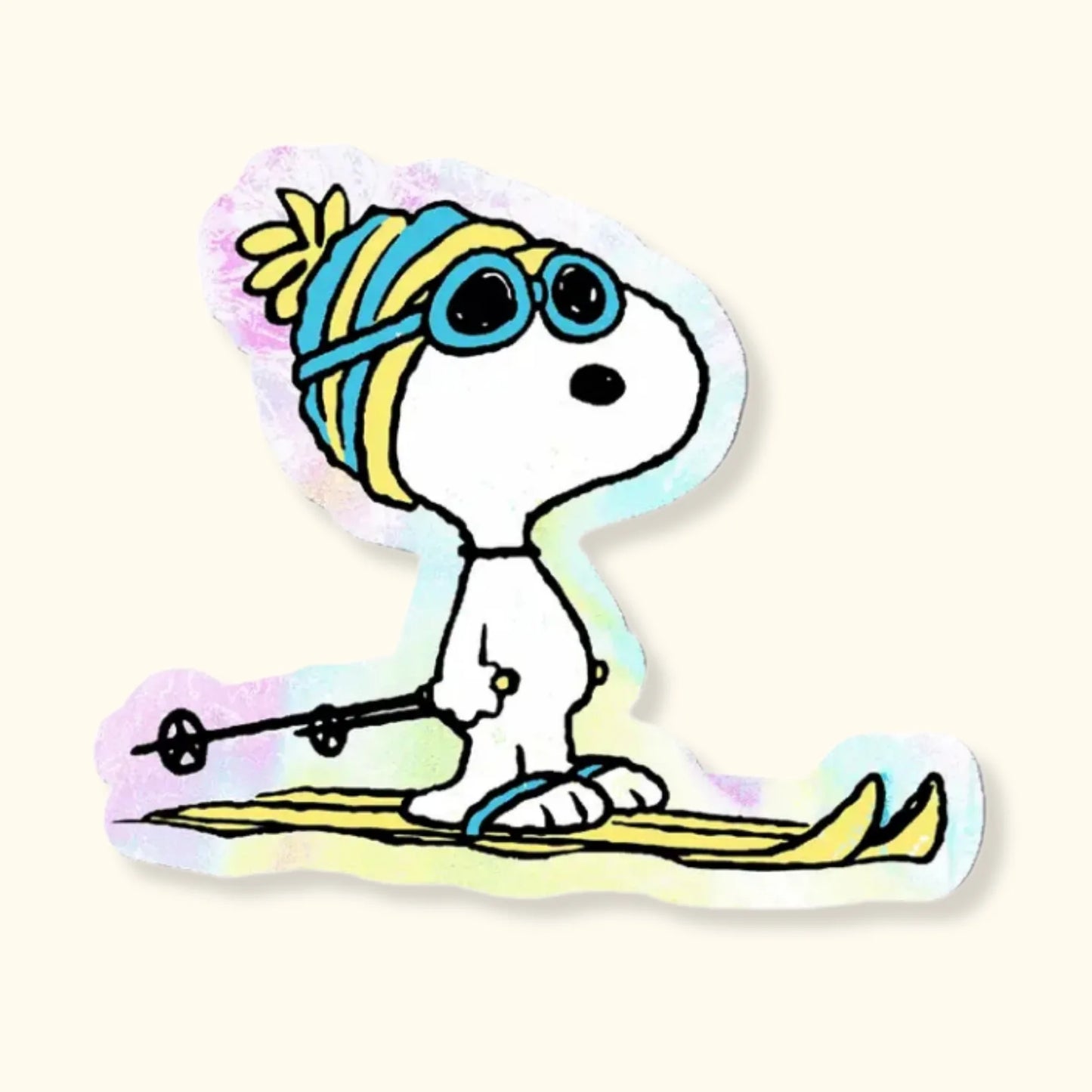 Skier Snoopy Sticker