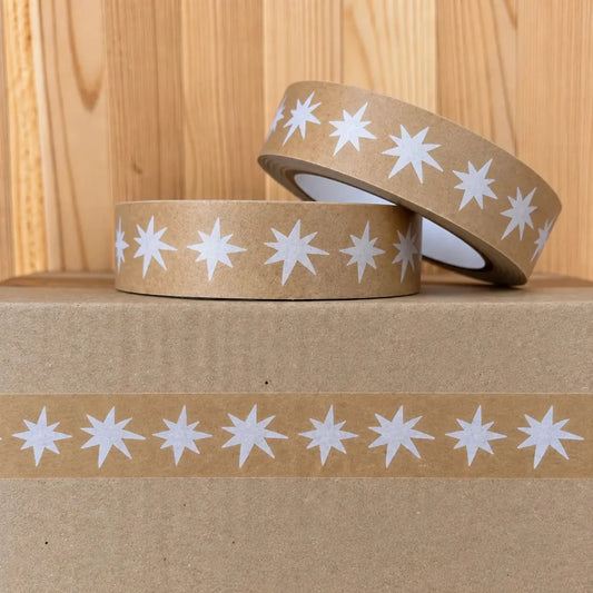 White Stars Printed Paper Tape