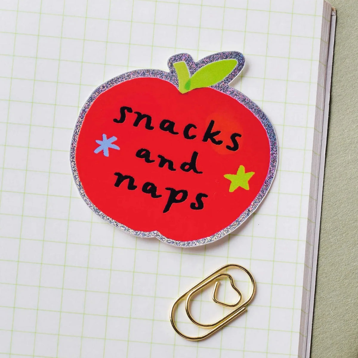 Snacks and Naps Holographic Vinyl Sticker