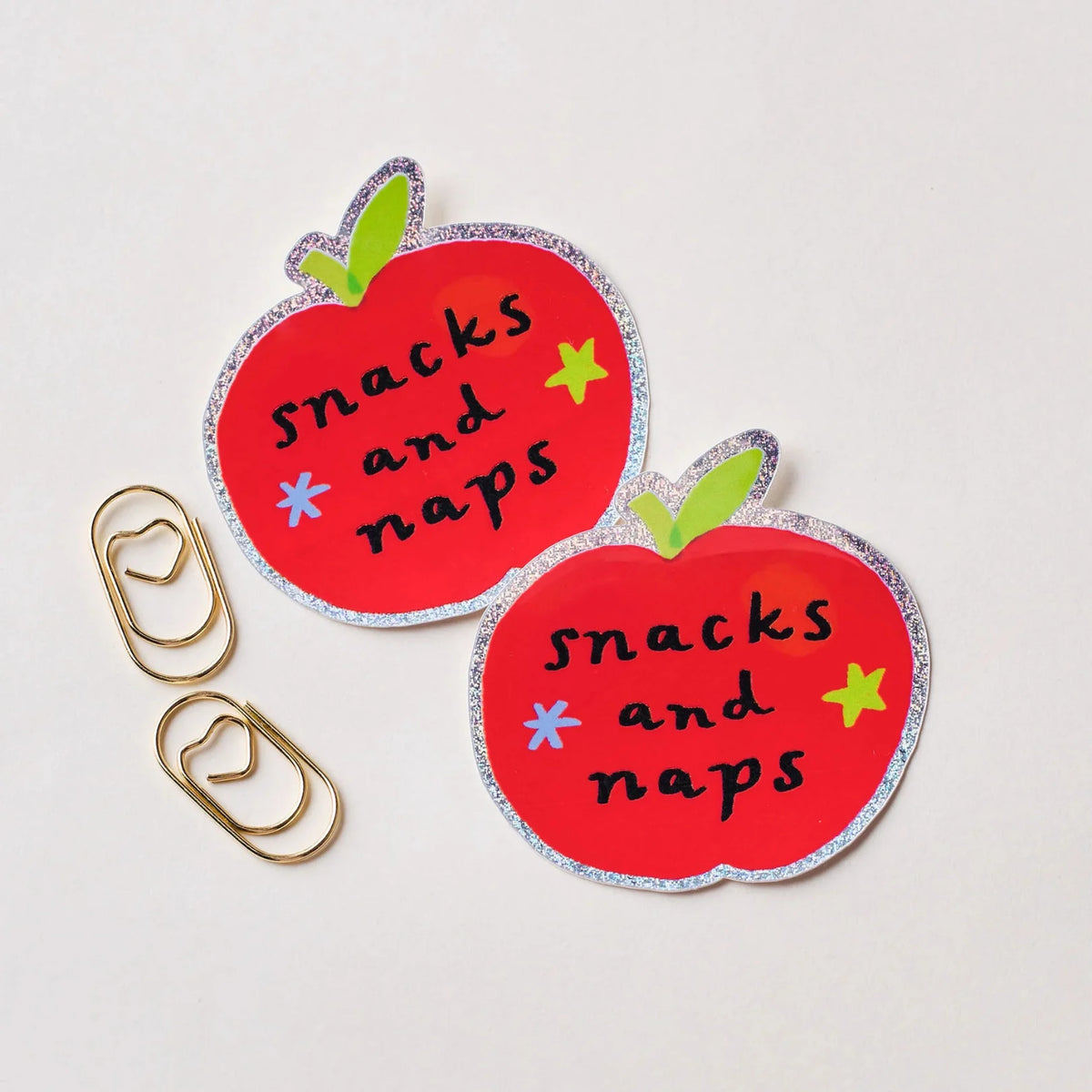 Snacks and Naps Holographic Vinyl Sticker