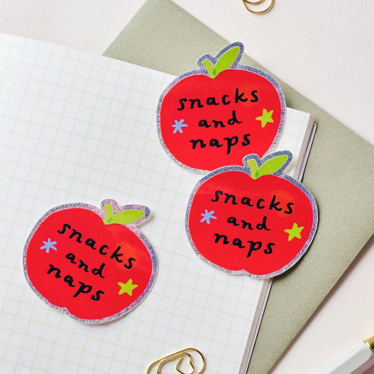Snacks and Naps Holographic Vinyl Sticker