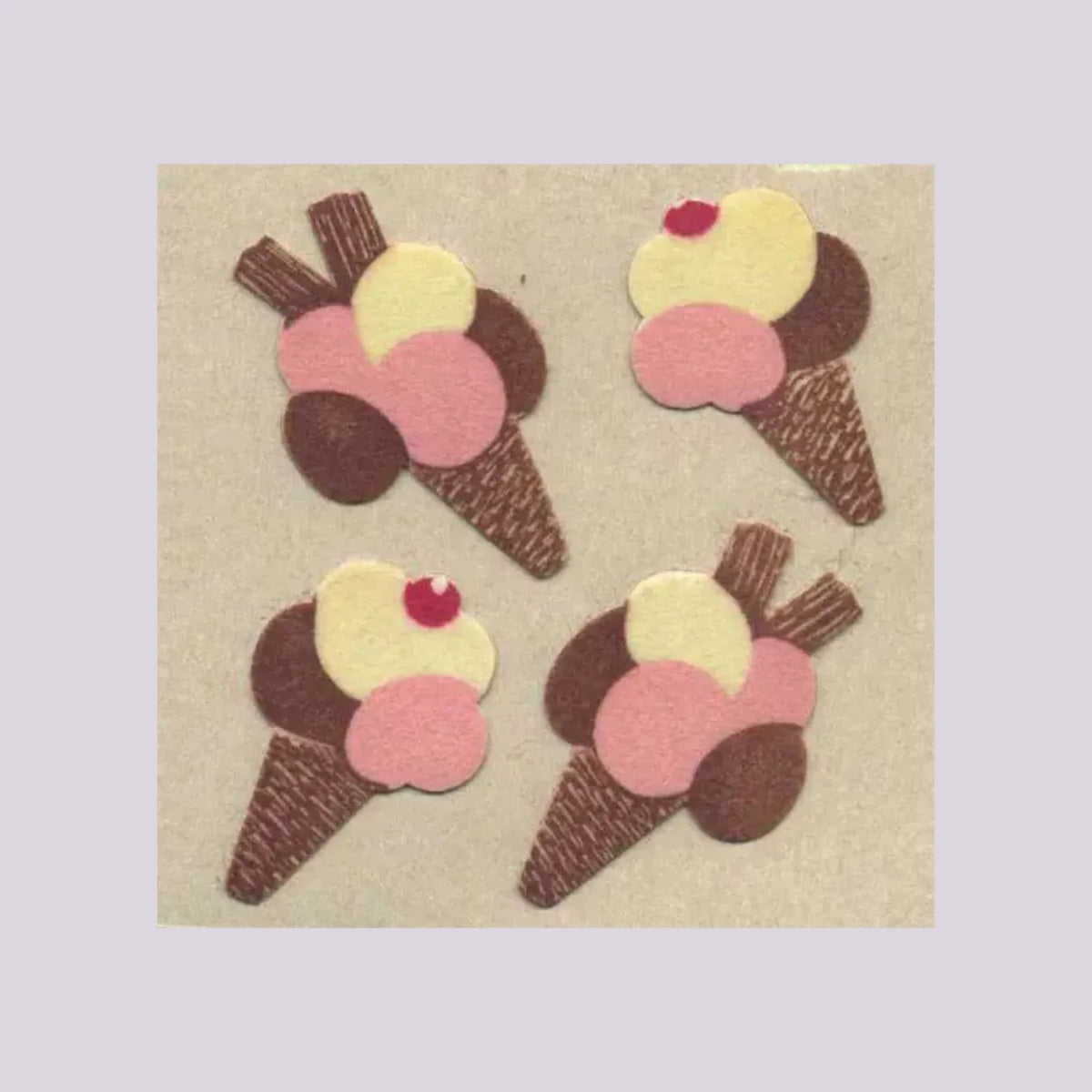 Stickermagic Fuzzy Ice Cream Mini Sticker Sheet