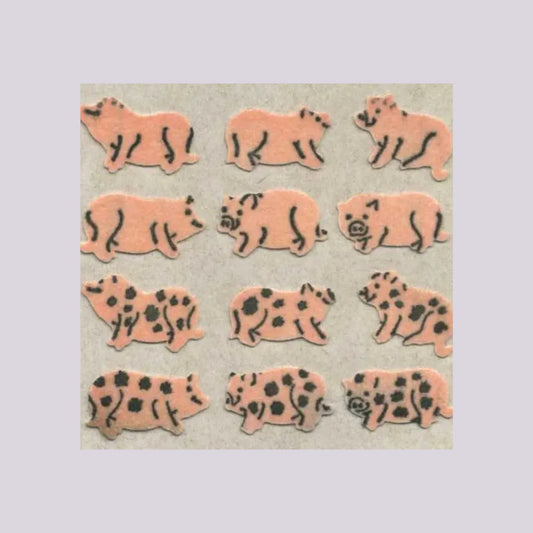Stickermagic Fuzzy Micro Pig Mini Sticker Sheet