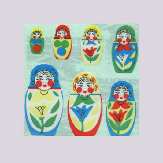 Stickermagic Pearlie Russian Dolls Mini Sticker Sheet