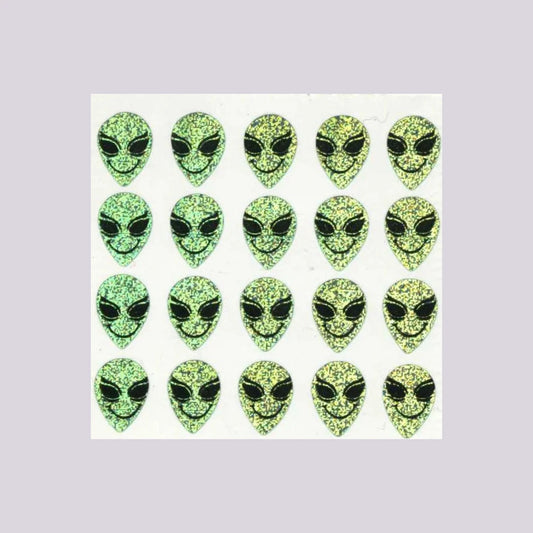 Stickermagic Prismatic Smiley Alien Mini Sticker Sheet