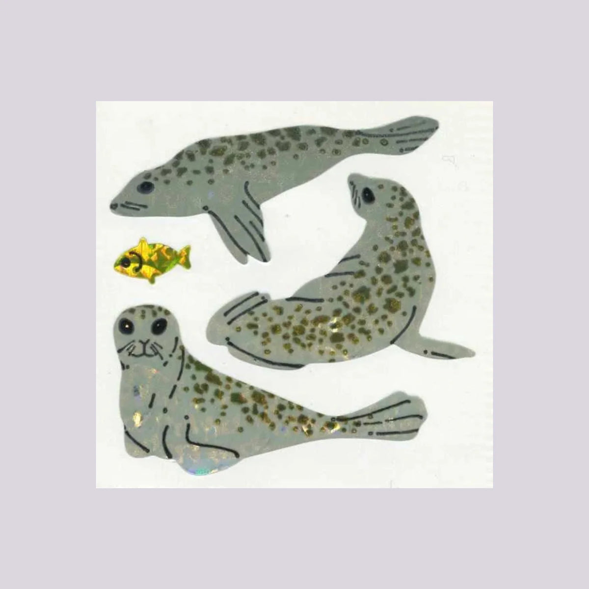 Stickermagic Prismatic Seals And Fish Mini Sticker Sheet