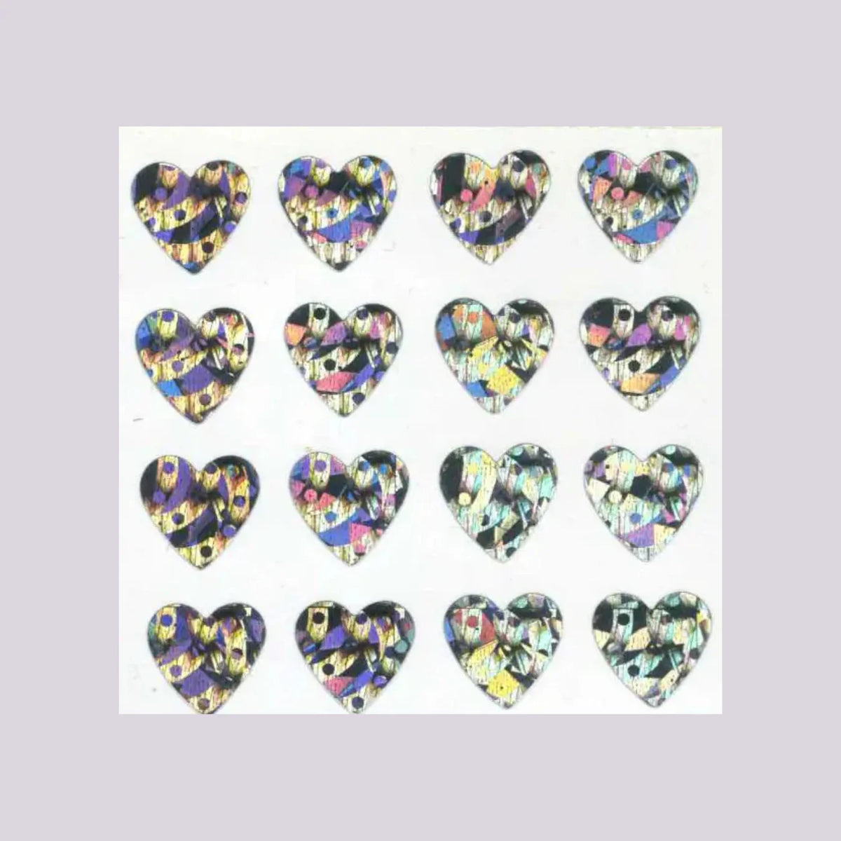 Stickermagic Prismatic Silver Heart Mini Sticker Sheet