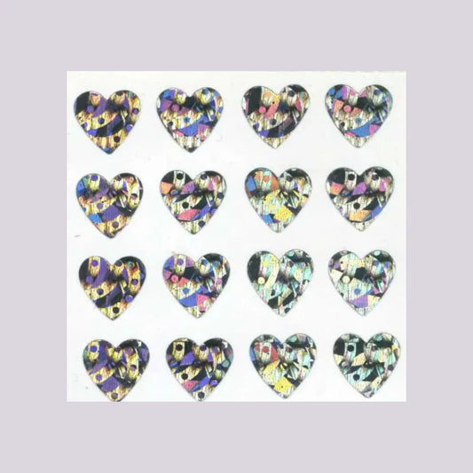 Stickermagic Prismatic Silver Heart Mini Sticker Sheet