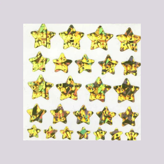 Stickermagic Prismatic Gold Star Mini Sticker Sheet