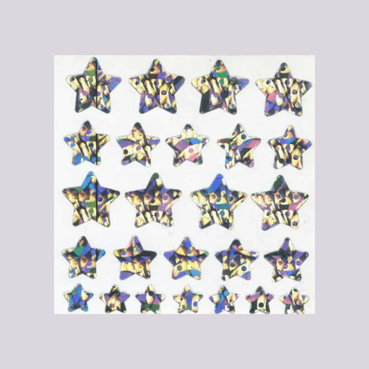 Stickermagic Prismatic Silver Star Mini Sticker Sheet