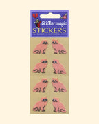 Pack of stickers with pink cat designs on a beige card with 'Stickermagic' branding.
