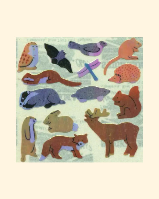 Shiny forest friends sticker sheet