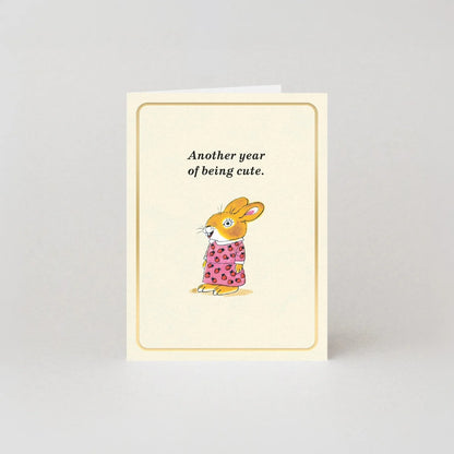 Being Cute Gold Foil Richard Scarry Mini Card