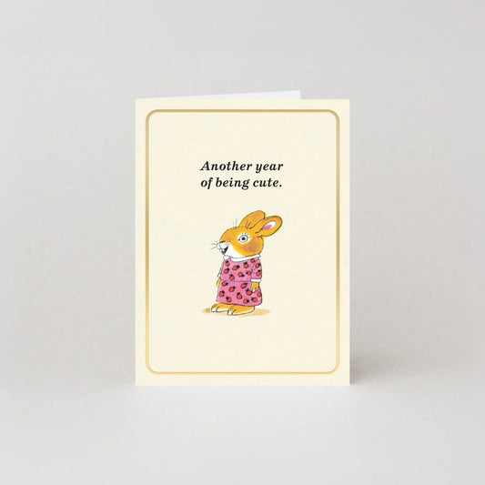 Being Cute Gold Foil Richard Scarry Mini Card