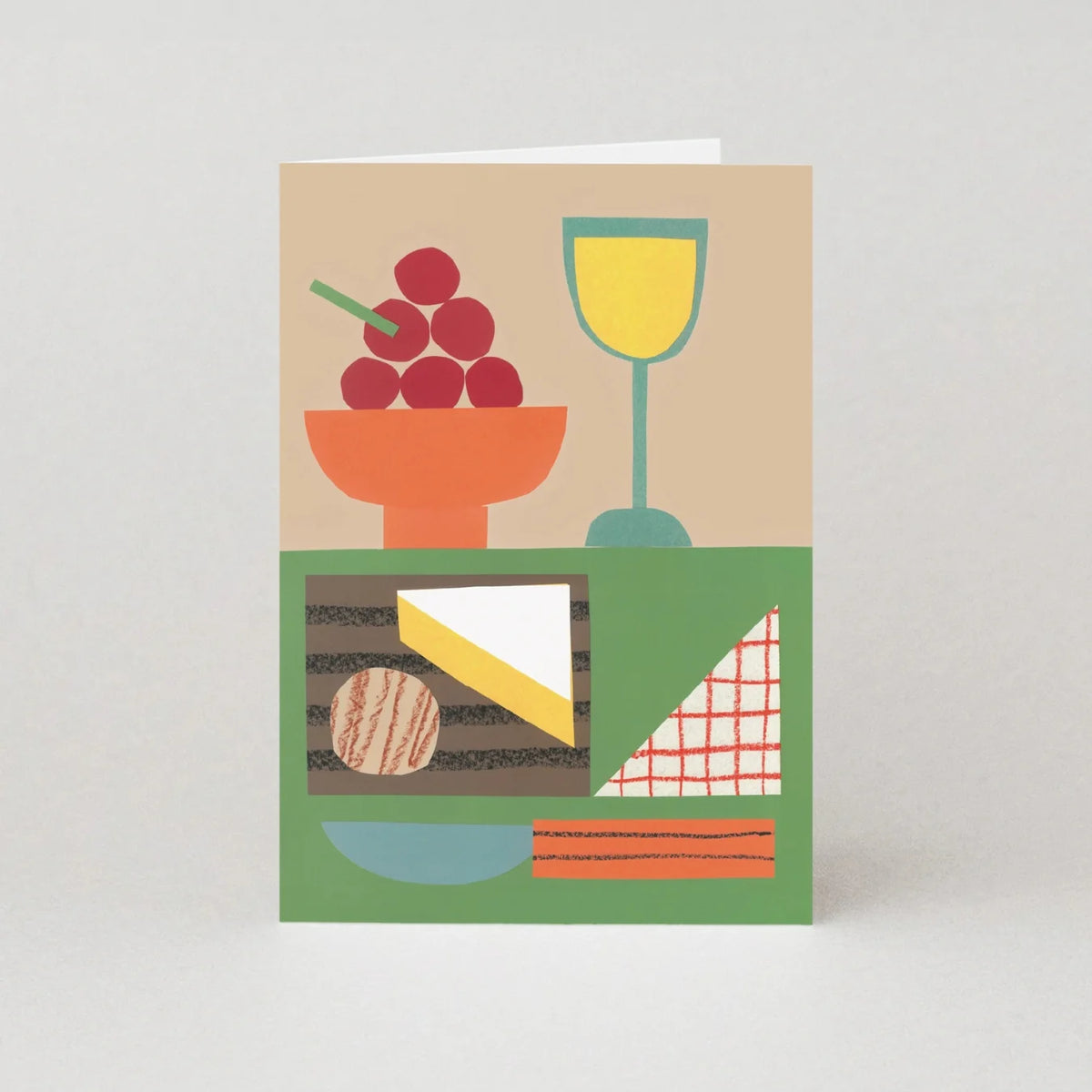 Cheese and Wine Blank Greeting Card