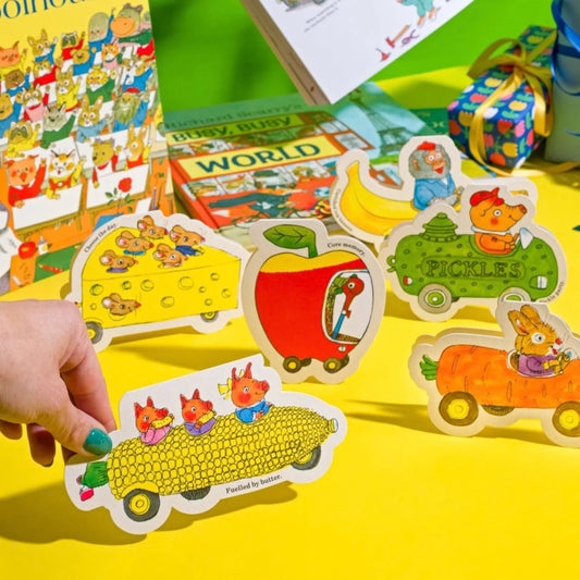 Lowly Worm Apple Car Richard Scarry Die-cut Card