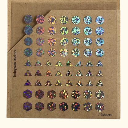 Suatelier Sticker Sheet – Plain.24 (Holographic Shapes)