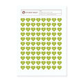 Alphabet Hearts Sticker Sheet — Olive Green