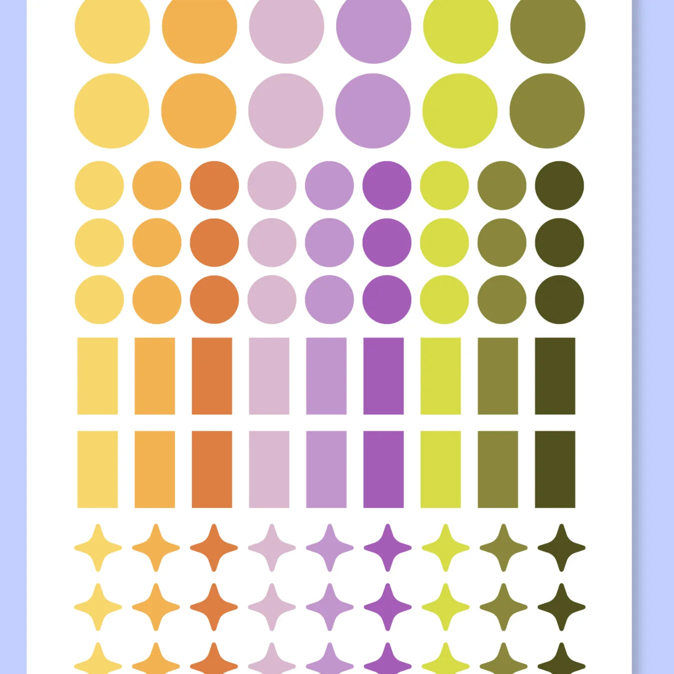 A5 Colour Dot Journal Sticker Sheet