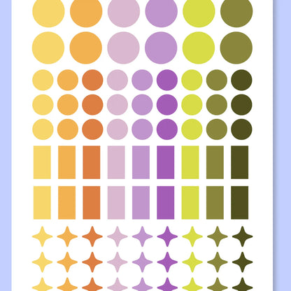 A5 Colour Dot Journal Sticker Sheet