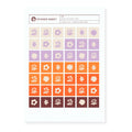 Floral Tile Sticker Sheet — Purple & Orange