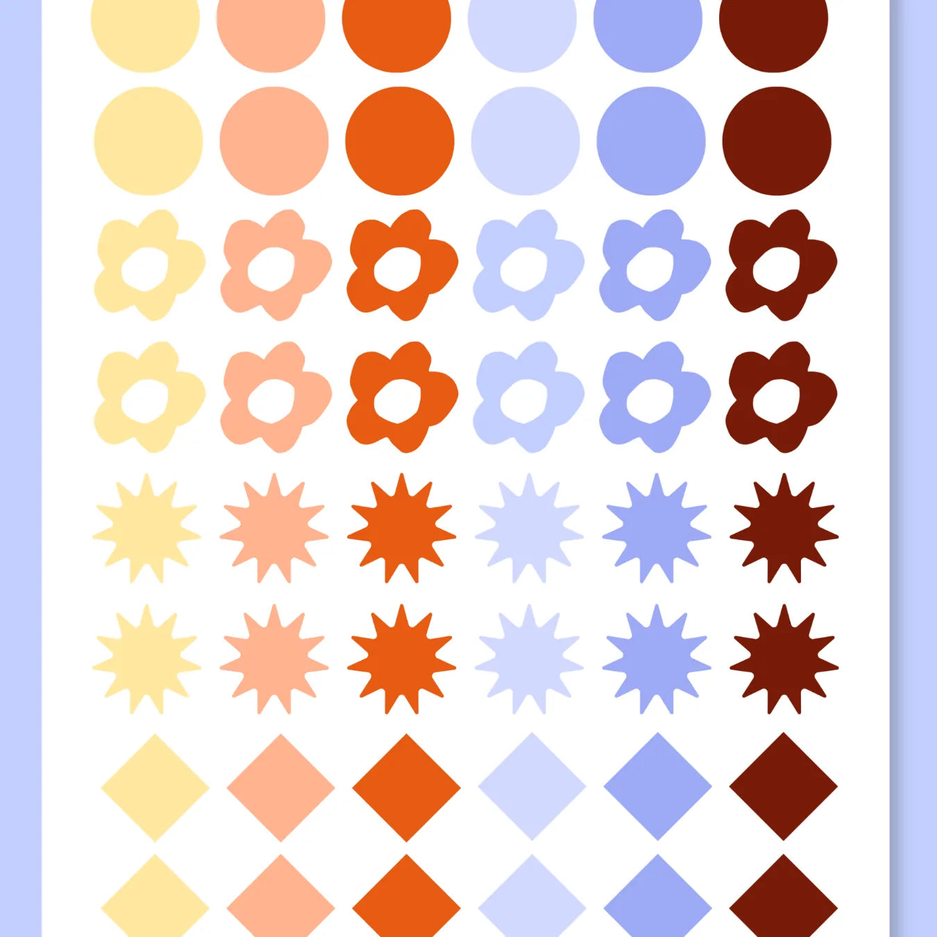 A5 Daisy Diamonds Sticker Sheet