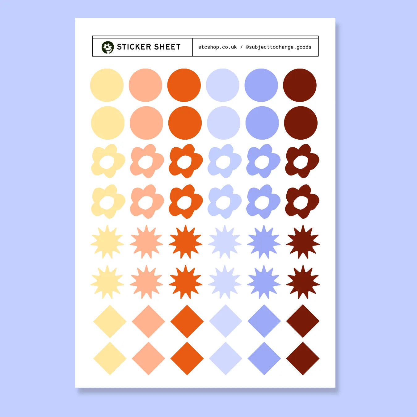 A5 Daisy Diamonds Sticker Sheet