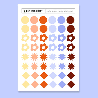 A5 Daisy Diamonds Sticker Sheet