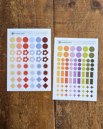 A5 Colour Dot Journal Sticker Sheet