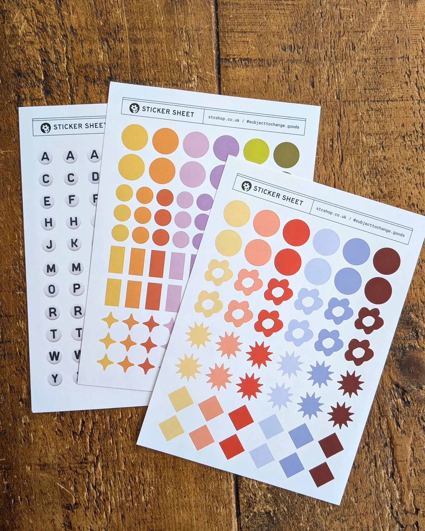 A5 Colour Dot Journal Sticker Sheet