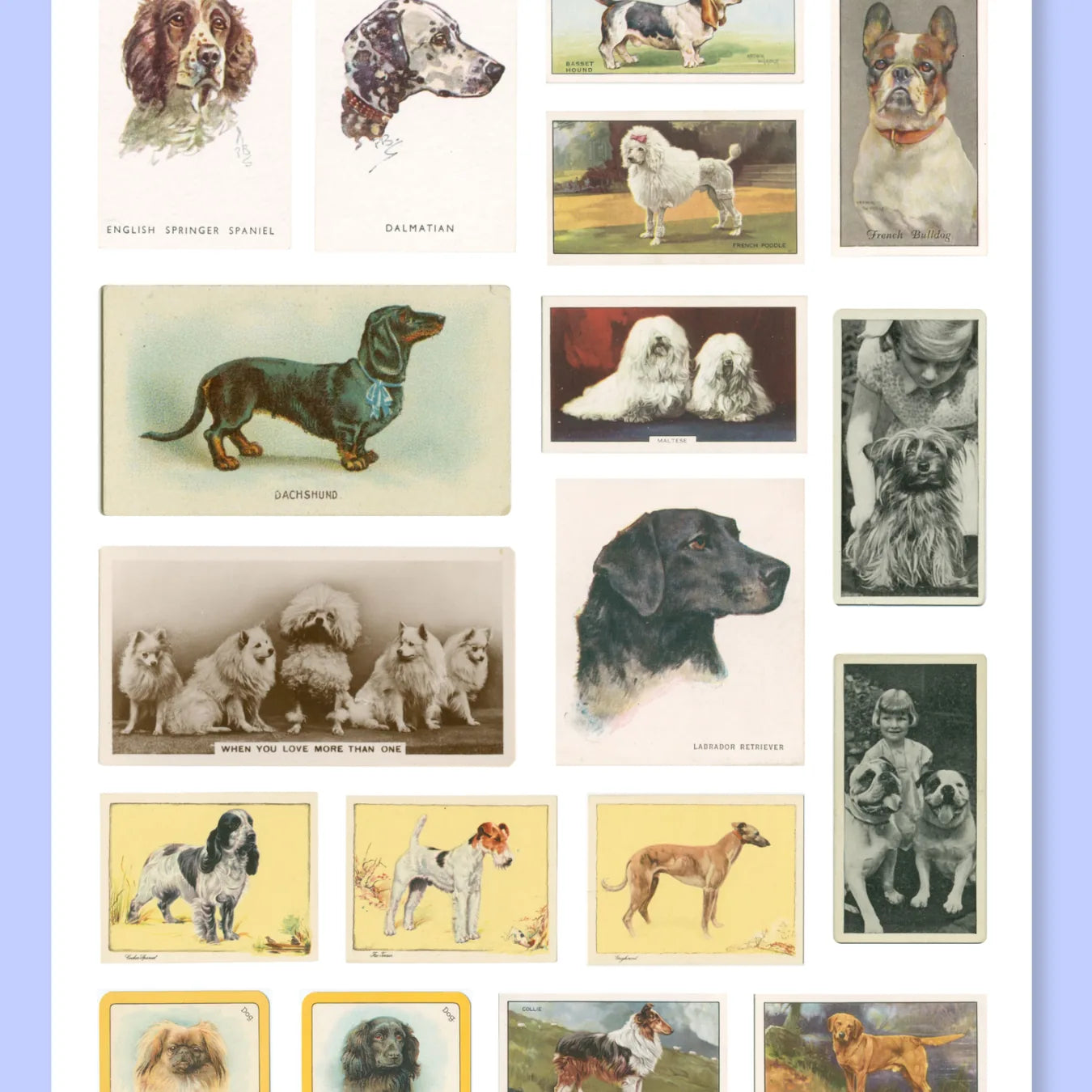 A5 Vintage Dogs Sticker Sheet